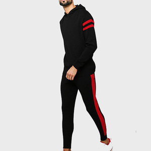 Conjunto Deportivo Unisex con Capucha Negra, Sudadera y Pantalones de Poliéster de Color Sólido, Corte Regular, Estilo Casual para Otoño - Product Image 3
