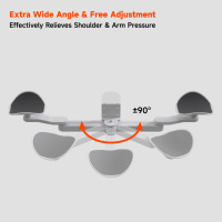 AUKI Repose-bras ergonomique blanc pour bureau d'ordinateur 360 °   Support de Bras de Fixation Rotatif et Réglable pour Bureau