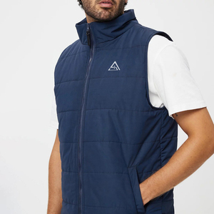 Gilet matelassé léger sans manches pour homme grande taille avec logo personnalisé, manteau d'extérieur chaud d'automne, veste brillante - Product Image 5