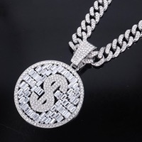 Colgante de Diamantes con Símbolo de Dólar de Diseño de Alta Calidad y Gran Venta, para Estilo de Rapero o Actuaciones en Escenario, Disponible a Precio de Exportación