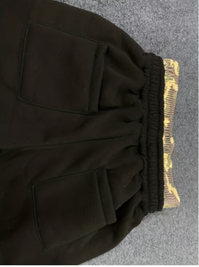<b>Men</b> s Black <b>Bermuda</b> <b>Shorts</b> With Camouflage Waistband Elastic Closure Pockets Casual Knitted Breathable Mid Waist - Product Image 2