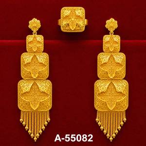 Boucles d'oreilles en forme de cœur en corail plaqué or 24 carats pour femmes, bijoux de mariage de style luxueux, A-55080 - Product Image 3