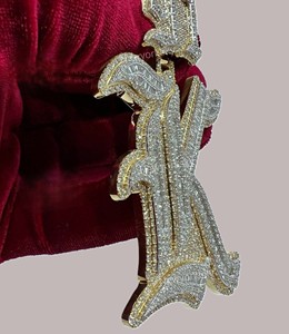 Gold Plated Custom K Letter Diamond Pendant Iced Out Hip hop VVS Moissanite S925 <b>Silver</b> IGI Certified Diamond Pendants & <b>Charms</b> - Product Image 2