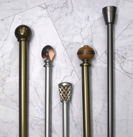 Accessoires de rideaux en métal, ensemble de tringles à rideaux réglables pour fenêtre avec embouts décoratifs et supports