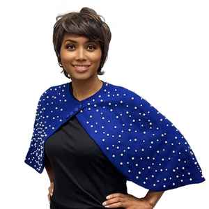 Cardigan Royal Perle pour Femme, Manches Longues Perlées, Élégant Châle de Soirée, Écharpe de Cérémonie, Couverture Tendance pour Événements Formels, en Acrylique Personnalisable - Product Image 2