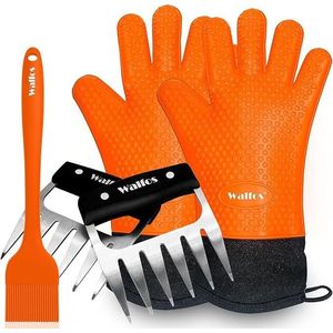 Set di Guanti in Silicone per Barbecue Resistenti al Calore, Artigli per Sfilacciare la Carne, Pennello Antiscivolo, Guanti da Forno, Set di Utensili da Cucina - Product Image 1
