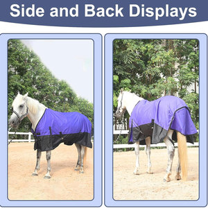 Couvertures lourdes respirantes en toile/polaire pour chevaux, chaudes pour l'hiver, avec doublure chaude, pour concours et protection équine - Product Image 5