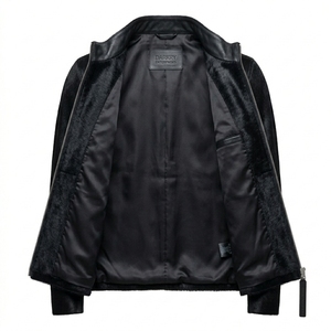 Chaqueta de Cuero de Pelo de Vaca para Hombre, de Lujo, Personalizada, al por Mayor, Ajustada, de Piel Auténtica, Estilo Bomber, Abrigo de Invierno, Fabricante B2B, Marca Privada - Product Image 3