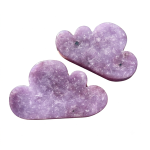 Cristal de lepidolita tallado de alta calidad en forma de nube, piedra de cristal para decoración del hogar, venta al por mayor de cristales tallados. - Product Image 1