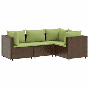 Conjunto de Muebles de Patio de Ratán PE Marrón y Verde con Acero con Recubrimiento en Polvo - Product Image 2