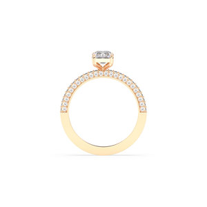 Bague solitaire REYES de qualité supérieure avec diamant de laboratoire taille radiant de 1,36 carat pour femme, certifiée IGI, en or massif 14 carats, bijoux fins - Product Image 5