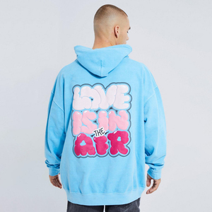 Sweat-shirt à capuche personnalisé de qualité supérieure avec impression en relief, intérieur en polaire doux, style streetwear oversize pour hommes et femmes - Product Image 3