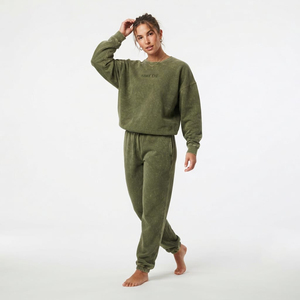 Conjunto Deportivo de Dos Piezas para Mujer, Sudadera y Pantalones Jogger de Alta Calidad, Lavado Ácido, Cuello Redondo, Ropa Urbana - Product Image 2