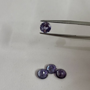 Alexandrite cultivée en laboratoire, pierre précieuse en vrac, saphir de forme ronde # 45 - Product Image 3