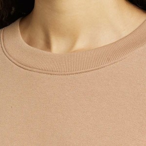 Sweat-shirt à col rond surdimensionné pour femmes, style hip-hop, doublé, couleur unie, respirant, longueur normale, manches longues, polyester/coton - Product Image 3