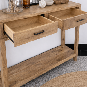 Vandana lunaris Zentrix คอนโซลโต๊ะไม้ที่ทันสมัยเรียบง่ายไม้เนื้อแข็งสำเนียงเฟอร์นิเจอร์ - Product Image 3