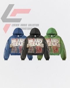 Sudadera con Capucha Unisex Personalizada con Pedrería, Estilo Streetwear Oversize, Bordado Chenille Desgastado, Lavado Ácido y Estampado Serigrafiado para Hombre - Product Image 5