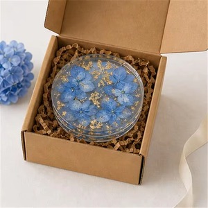 Handmade Modern Design Epoxy Resin Pressed Flower <b>Coasters</b> with <b>Gold</b> Foil 10 CM Diameter-REHMAN CRAFT - Product Image 5