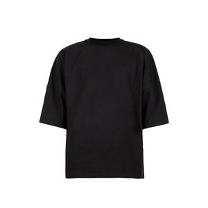 T-shirt noir surdimensionné pour homme, t-shirts grande taille, t-shirts amples avec impression personnalisée, t-shirts brodés - Product Image 1