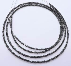 Cuentas facetadas de diamante negro de 2-2.5 mm, cuentas de diamante natural precioso, cuentas de piedras preciosas sueltas genuinas de alta calidad para joyería - Product Image 1