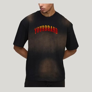 T-shirt vintage pour homme, coupe ample, effet délavé à l'acide, logo personnalisé, 100% coton, streetwear, style graphique rétro, t-shirt vintage délavé à l'acide - Product Image 4