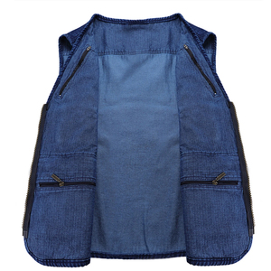 Veste cargo pour homme sur mesure, vêtements d'hiver, multi-poches, haute qualité, respirante, séchage rapide, col en V, sans manches - Product Image 5