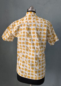 Chemise décontractée pour homme à manches courtes avec imprimé d'éléphant de dessin animé, col rabattu, coton respirant, style estival - Product Image 4