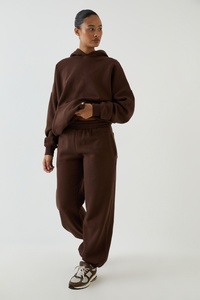 Pantalones de chándal de pierna ancha para mujer, color marrón chocolate oscuro, de cintura alta, ajuste holgado informal, pantalones de descanso, joggers de pierna recta, al por mayor - Product Image 5