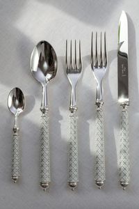 Elegant Gold Serving Spoon <b>Set</b> With Ceramic Handle Dishwasher Safe Wedding Party Use - Product Image 6