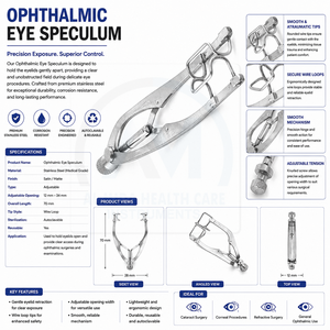 Retractor Oftálmico AL MIDA, Instrumento Quirúrgico Manual con Certificación CE Clase II ISO13485 para Uso en Quirófanos - Product Image 6
