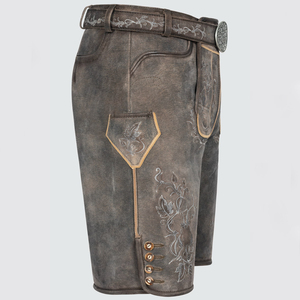 Pantalones Cortos de Cuero Bávaro para Hombre, Estilo Casual, Cintura Media, Diseño Moderno, Color Sólido, Transpirables y de Secado Rápido, Venta al Por Mayor - Product Image 4