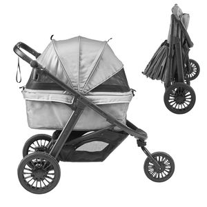 Passeggino per Cani a 3 Ruote con Freni Rotanti, Capacità di Carico 75 Libbre, con Tappetino e Cestino Portaoggetti - Product Image 1