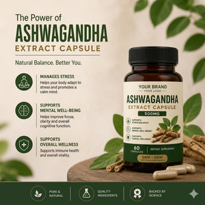 Capsules d'extrait de racine d'Ashwagandha 100% naturelles, complément alimentaire, capsule d'Ashwagandha pour soulager le stress et soutenir l'énergie et la résistance - Product Image 4
