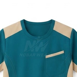 Blouse médicale professionnelle à manches courtes et col rond pour personnel infirmier, équipes cliniques et laboratoires - Product Image 4