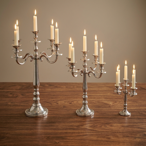 Silver Shiny Metal 5 Arms Candelabra Floor & Tabletop Standing Wedding Party Decorative Handmade <b>Candlestick</b> Holder for Sale - Product Image 2
