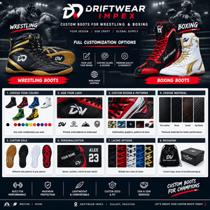 Driftwear Impex OEM Factory Custom Lace-Up Boxing Wrestling Shoes Lightweight Ankle Support Tall Ring Boots for Professional - Product Image 6