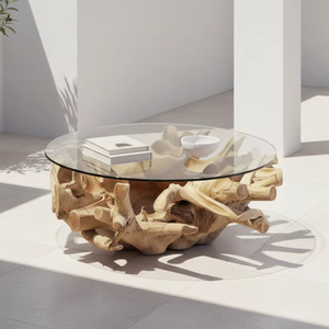 Table basse en teck massif Keysha pour intérieur et extérieur, destinée aux distributeurs mondiaux avec une capacité de production constante - Product Image 1