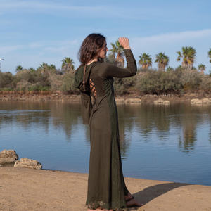 Vestido Maxi con Capucha y Espalda Descubierta, Estilo Élfico Bohemio, Ropa de Mujer, Vestido Boho de Hada, Vestido Largo, Ropa de Playa, Tendencia 2026 - Product Image 1