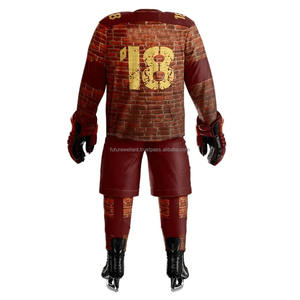 ชุดฮ็อกกี้น้ำแข็งผ้าโพลีเอสเตอร์สำหรับ100% พร้อมโลโก้และจำนวนแบบกำหนดเอง - Product Image 5