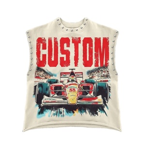 Glory Custom Trendy Graphic Tank <b>Top</b> Premium Quality 100% Cotton DTF Print <b>Rhinestone</b> Tank <b>Top</b> For Streetwear For Unisex - Product Image 1