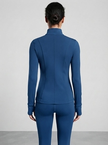 Women's Full Zip <b>Workout</b> <b>Jacket</b> Fitted Long Sleeve Stand Collar Training Fitness Activewear Sportswear - Product Image 3