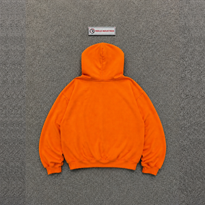 เสื้อฮู้ดดี้สีส้มทรงโอเวอร์ไซส์ สไตล์สตรีทแวร์ ลายกราฟิก พิมพ์ลายดาว  ผ้าฟลีซ  แบบสวมหัว  ยูนิเซ็กส์  แฟชั่นลำลอง  พร้อมโลโก้ - Product Image 6