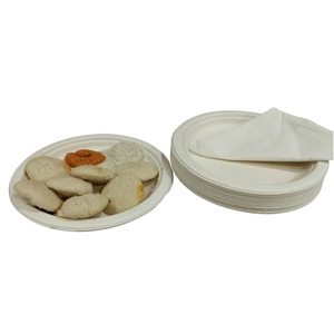 Assiettes à collation jetables écologiques de 6 pouces rondes en bagasse compostable, vaisselle de fête jetable pour événements 2026 - Product Image 1