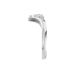 Anillo de compromiso y boda de plata 925 con diamante cultivado en laboratorio Aarinya, corte pera, diseño arquitectónico Wishbone Chevron Solitaire, moderno, certificado IGI, para mujer - Product Image 2