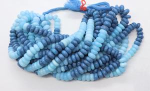 ลูกปัดโอปอลสีน้ำเงินโอเรกอนแบบเรียบขนาด 9-10 มม. ลูกปัดพลอยโอปอลสีฟ้าเทอร์ควอยซ์ 16 นิ้ว ลูกปัดโอปอลสีน้ำเงินไล่เฉดสีธรรมชาติ - Product Image 6