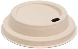Tapa de café ecológica biodegradable de pulpa de caña de azúcar con orificio de 80 mm para beber, tapa desechable de bagazo para taza de café, compostable 2026 - Product Image 2