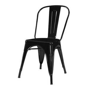 Modern Outdoor Black Metal Mesh Folding Chair with Armrests Portable Powder Coated Steel Seat for Patio Garden and Camping - Product Image 3