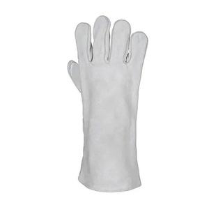 Gants en cuir de vachette pleine fleur de haute qualité, robustes, avec doublure en coton, protection industrielle des mains pour la construction et le barbecue - Product Image 3