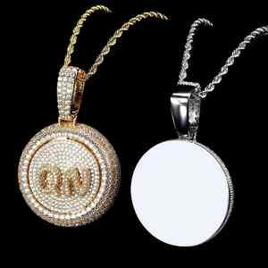 Colgante de Letras de Moissanita para Hombre, Moderno, Chapado en Oro Rosa/Plata, Plata 925, Joyería Hip Hop Personalizada, Giratorio, Luxira - Product Image 3