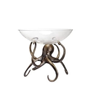 Bol de dattes moderne en métal épais poli avec bol de fruits à base perforée - Product Image 3
